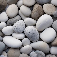 Close-up of several white stones, front view , AI generator