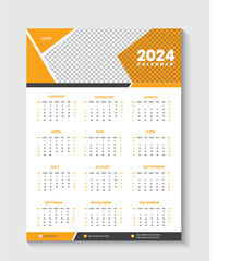 one page wall calendar design template