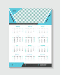 one page wall calendar design template