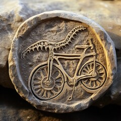 Fototapeta na wymiar Bike in a fossile