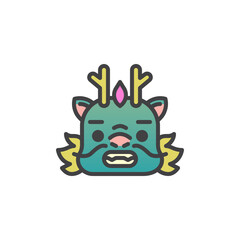 Dragon Grimacing Face filled outline icon