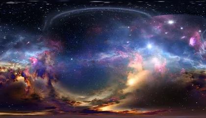 Fototapeten stunning hdri 360d space background nebula and stars equirectangular projection environment map © Sawyer