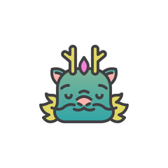 Dragon Lying Face Emoticon filled outline icon