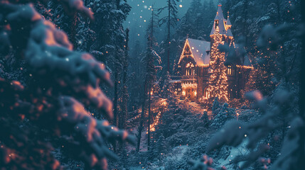 House as Christmas night