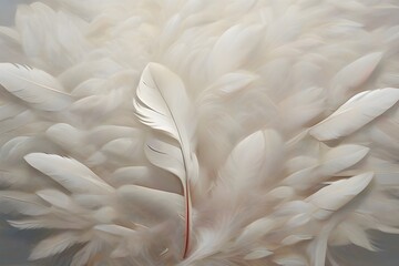 Naklejka premium White Feather Generative Ai