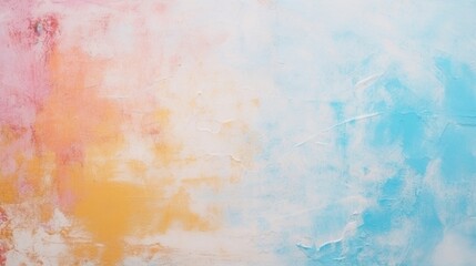Colorful abstract painting with a mix of blue, pink, and yellow hues. Suitable for various design projects