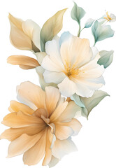 Fototapeta na wymiar Three-dimensional flower illustration, Flower sticker illustration, for decoration