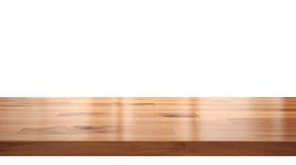 Empty wooden table, isolated on transparent background, for product promotion placement, marketing display product, png