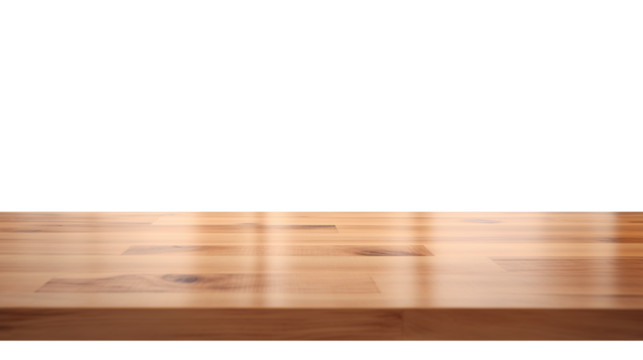 Empty wooden table, isolated on transparent background, for product promotion placement, marketing display product, png