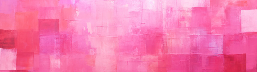 Soft Pink Hues on Canvas. Abstract Squares and Brushstrokes Background