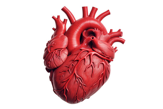 A lifelike photo capturing a meticulously detailed anatomical illustration of the human heart