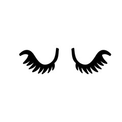 curled thick girl eyelashes black outline