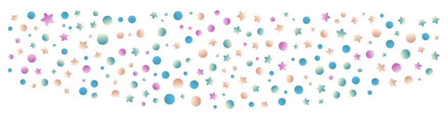 Stars and circles corner particles. Vector illustration.	