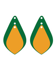 Teardrop Earring Template SVG Vector