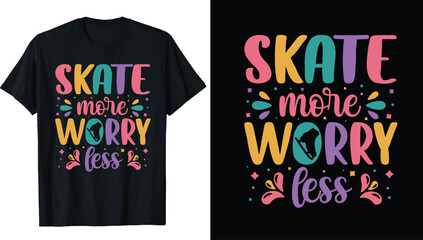 Roller derby Ice Skating T-shirt Design, Ice winter sports skates T-shirt design - obrazy, fototapety, plakaty