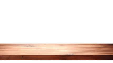 Rustic empty wooden desk isolated on transparent background, for product promotion placement, marketing display product, png