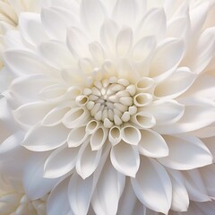 Macro of white chrysanthemum petals, AI generator