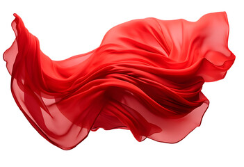 wavy red cloth or wavy silk floating in the air PNG