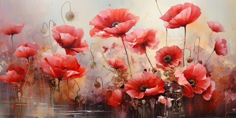 Poppies symbolize serenity and remembrance, making the landscape both tranquil and meaningful. 