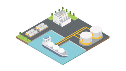 Obraz premium Cargo Oil Port Tecnology Tanker