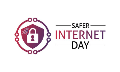 Safer Internet Day. Safe internet February .Banner, poster, card, background design. Cyber security concept vector design template .