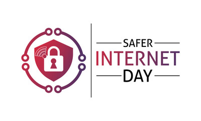 Safer Internet Day. Safe internet February .Banner, poster, card, background design. Cyber security concept vector design template .