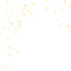 golden hearts frame without background valentine's day