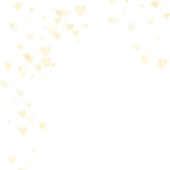 golden hearts frame without background valentine's day