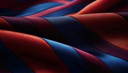 Close Up of Red and Blue Striped Fabric