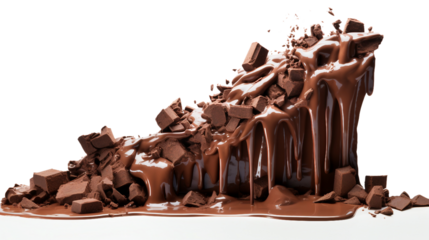 Dreamy Chocolate Waterfall on Clear on a transparent background