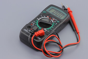 A digital multimeter for measuring the parameters of electrical circuits.
