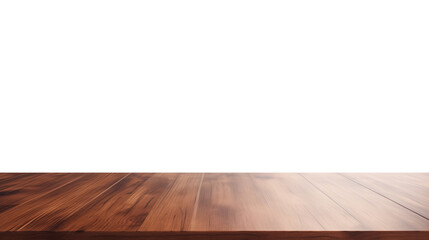 Empty wooden countertop isolated on transparent background, for product promotion placement, marketing display product, png