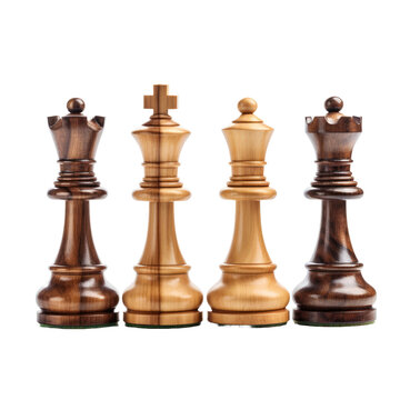 Wooden Chess Set isolated on white or transparent background