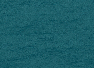A crinkled reflective synthetic fabric texture in teal