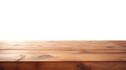 Empty blank wood table isolated on transparent background, for product promotion placement, marketing display product, png