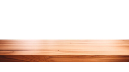 Empty blank wood desk isolated on transparent background, for product promotion placement, marketing display product, png