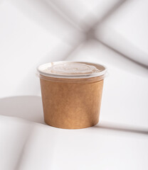 Soup package mockup, rounded container, box mock up for pack design, takeaway food