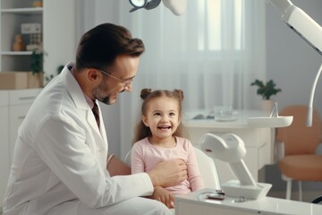 Doctor examining a little patient in the office