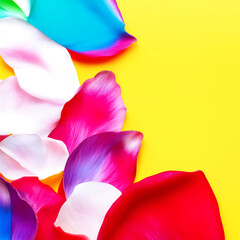 Background of flower petals of different colors.