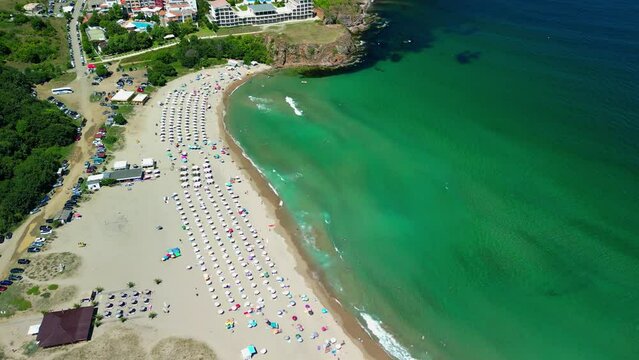 Aerial view of Butamyata beach in Bulgaria
