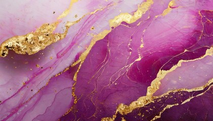 abstract pink marble texture with gold splashes violet luxury background