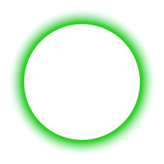 green neon glowing frame circle