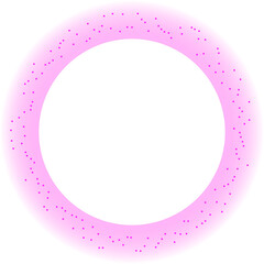 pink neon glowing frame circle with particles