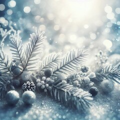 Beautiful winter frozen background. AI generated illustration