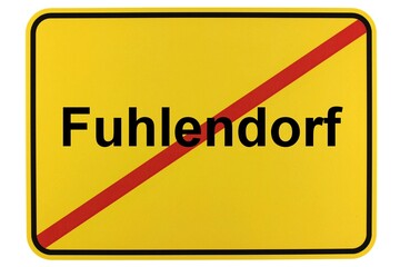 Illustration eines Ortsschildes der Gemeinde Fuhlendorf in Mecklenburg-Vorpommern