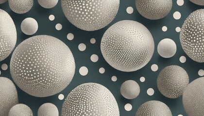 3d sphere stippled chic seamless pattern trendy aesthetic vector abstract background handdrawn orb tileable geometric texture dotted round repetitive wallpaper halftone retro colors art illustration