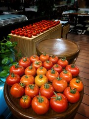 tomatoes in a market