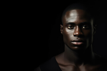 black history month copy space, a man on dark background