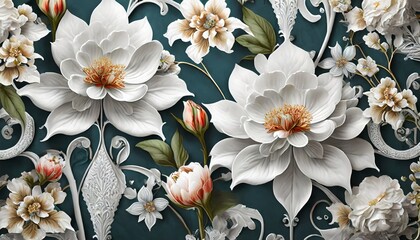 3d floral pattern wallpaper design