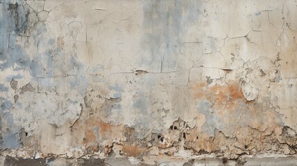 close up horizontal view of a distressed wall background AI generated
